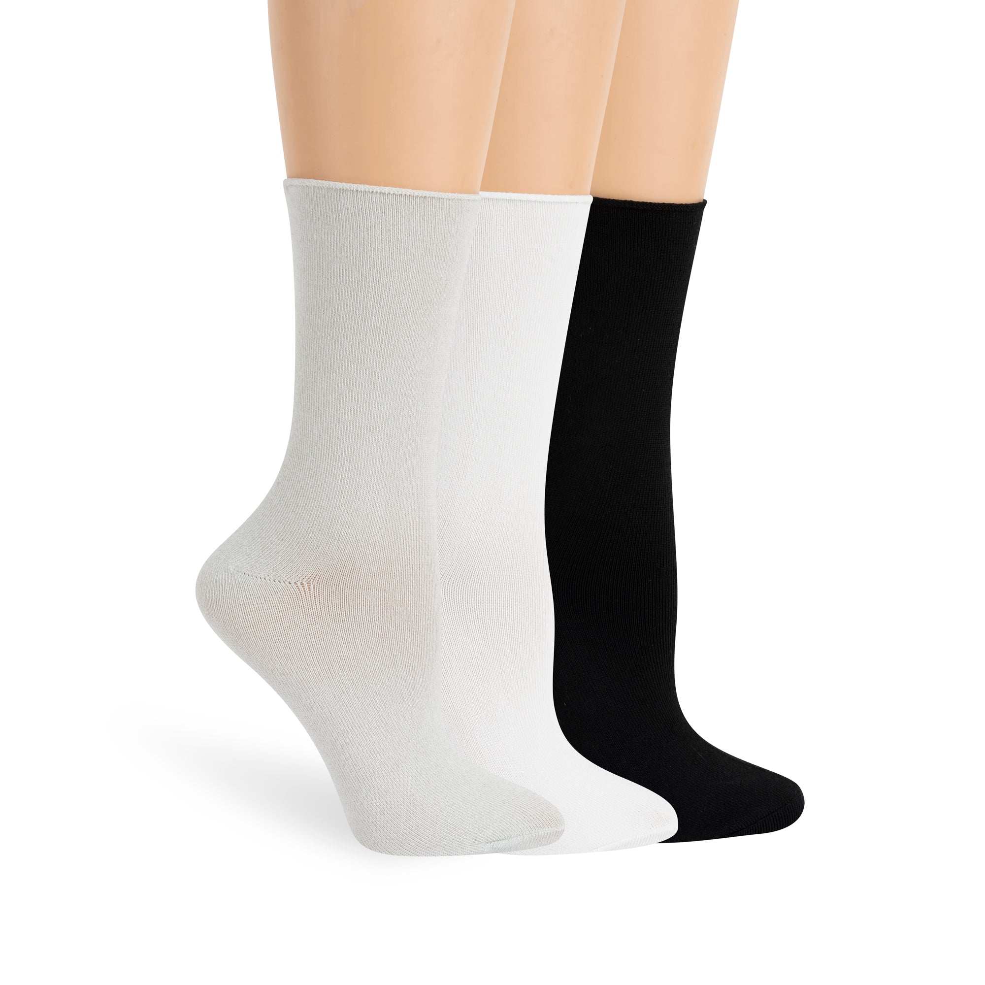 Lemon Recycled Powder Crew Sock 3 PK MED GRY