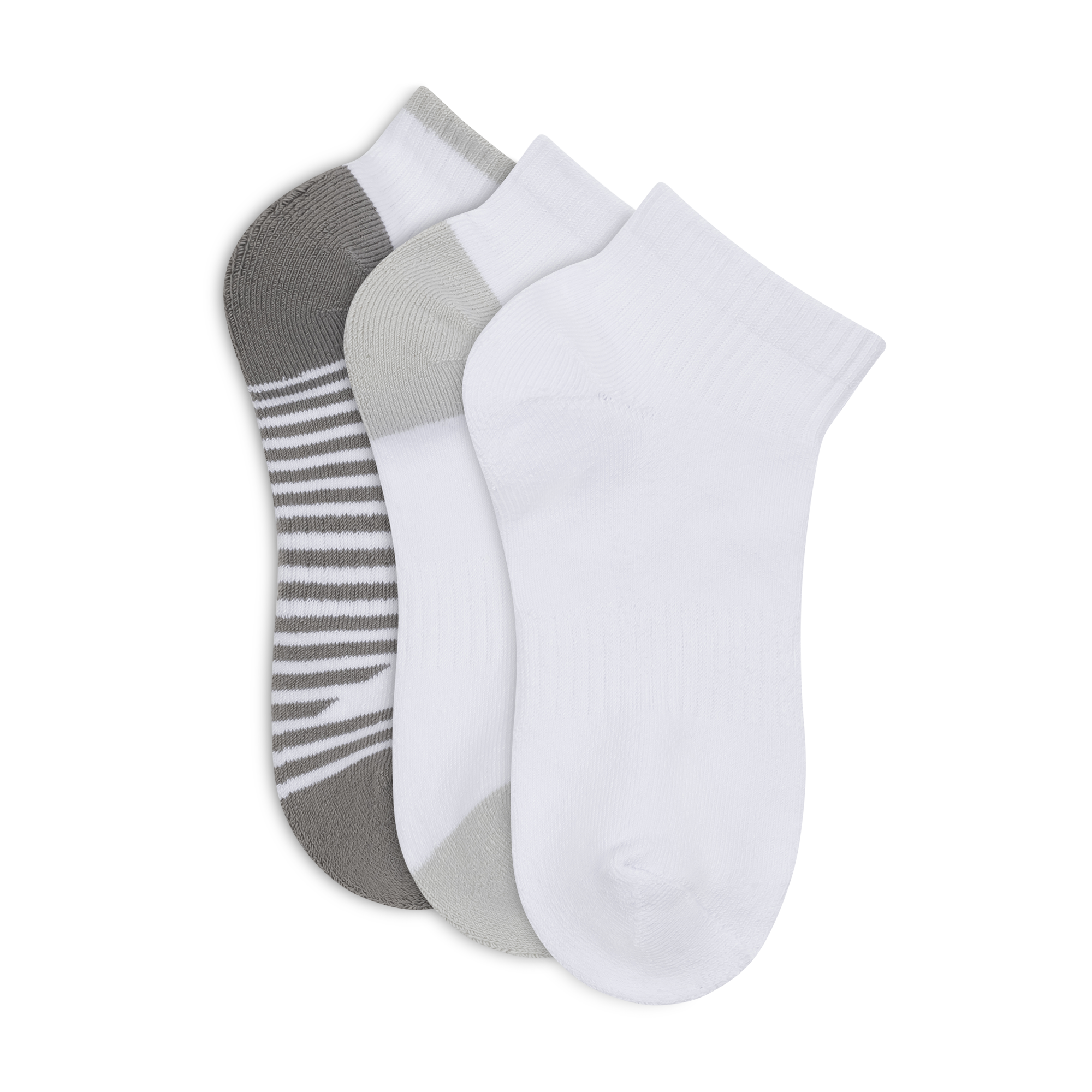 Lemon Powder Cushion Quarter Crew Socks 3Pk CHAR