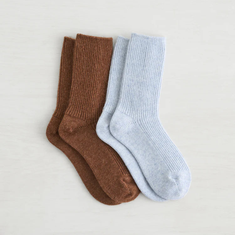 Lemon Bonfire Boot Sock 2 PK BRN/BLU