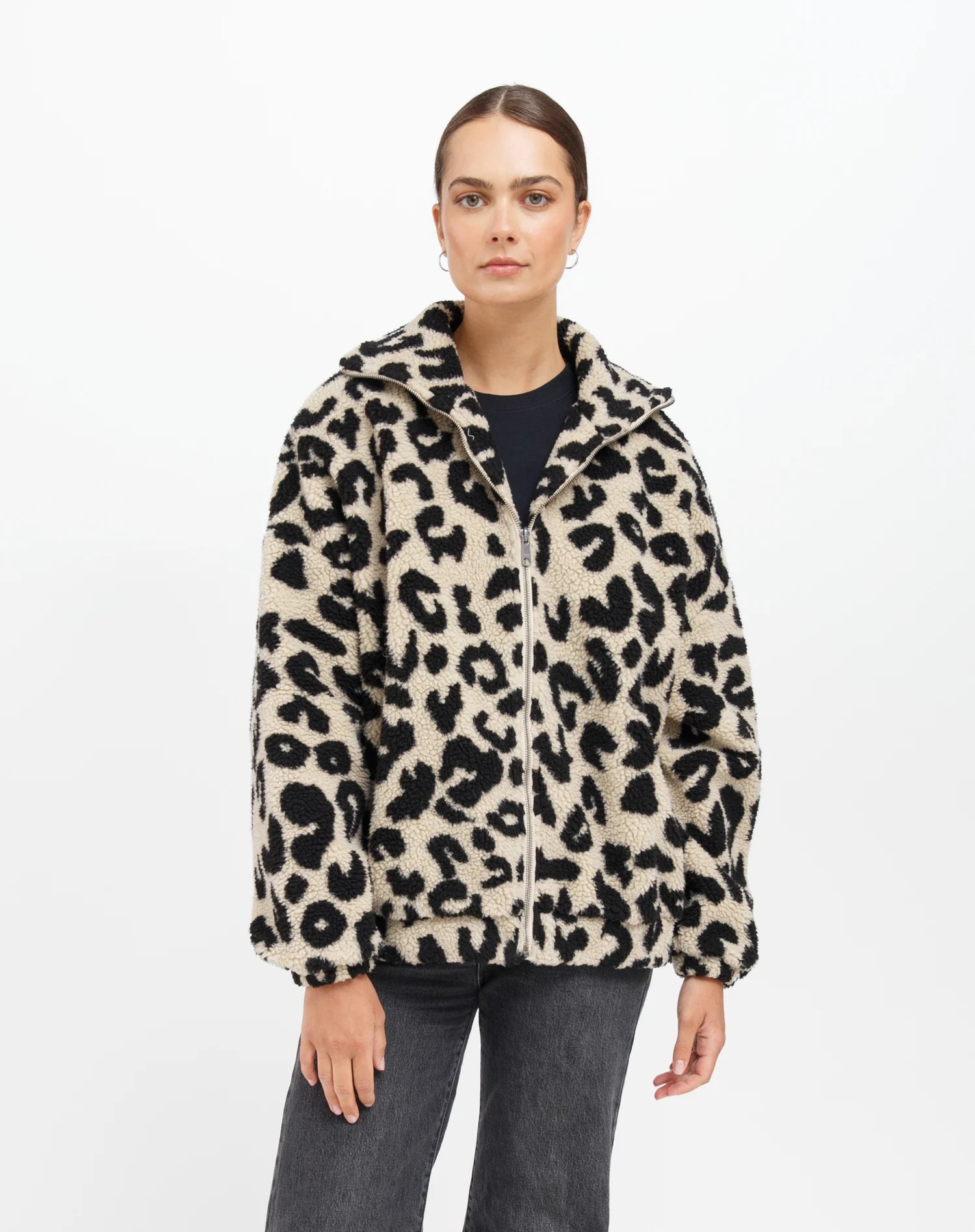 Brunette The Label Leopard Sherpa Jacket LEO