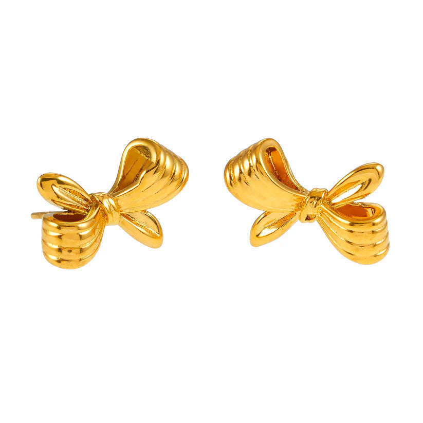 Hackney Nine Misty Bow Earrings GLD