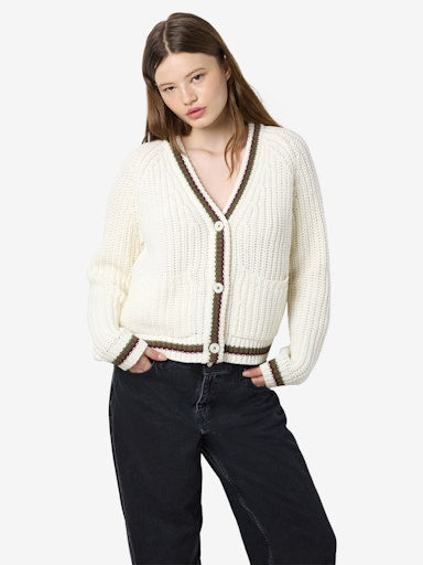 Noisy May Charlie Varsity Cardigan CLOUD