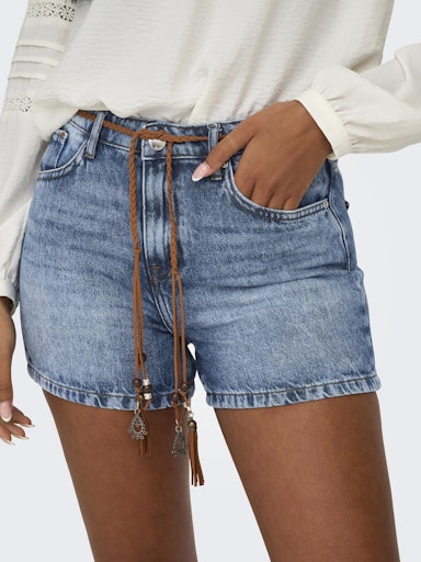 ONLY Kelly Belted Denim Short LT BLUE