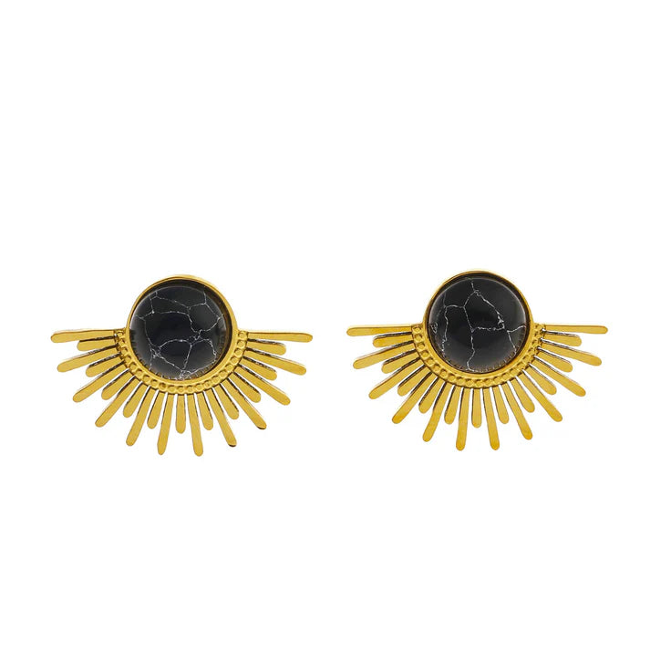 Hackney Nine Lovisa Half-Sun Stud Earring GLD