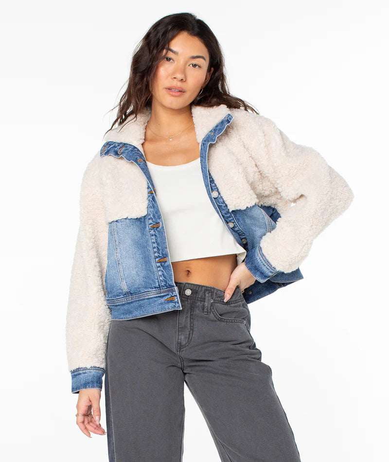 Roxy Surf & Turf Denim/Sherpa Jacket TEC