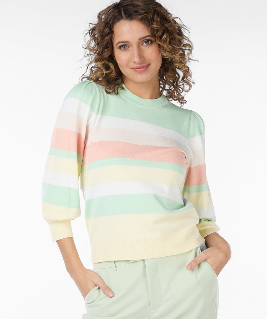 Esqualo Stripe 1/2 Sleeve Sweater MINT