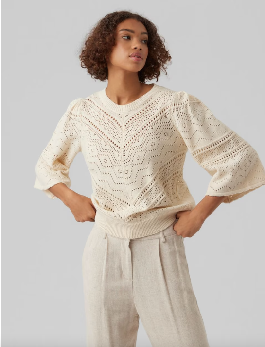 Vero Moda Bernadette 1/2 Sleeve Sweater BIRCH