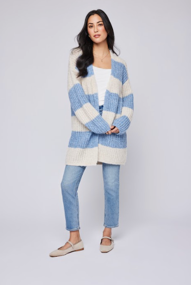 Gentle Fawn Enid Stripe Cardigan SKY STRIPE