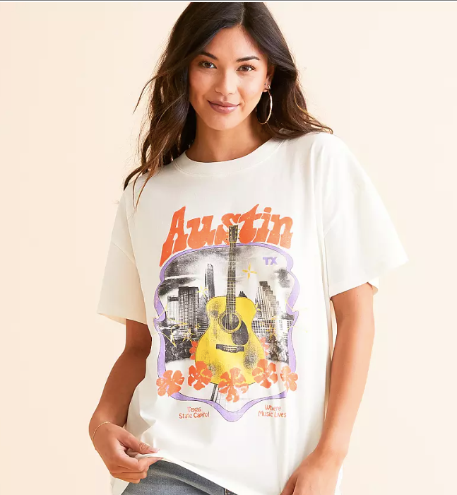 Girl Dangerous Austin S/S Boyfriend Tee WHT