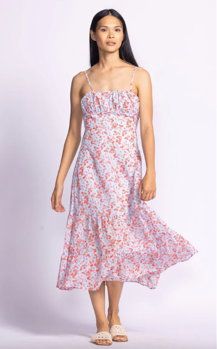 Pink Martini Erika Floral Maxi Dress BLU