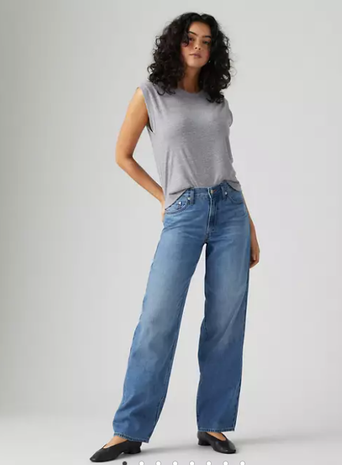 Levi's Baggy Dad Linen + Denim Jeans HEAVY CHECK