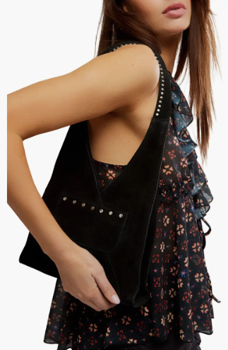 Free People Soho Stud Suede Shoulder Bag