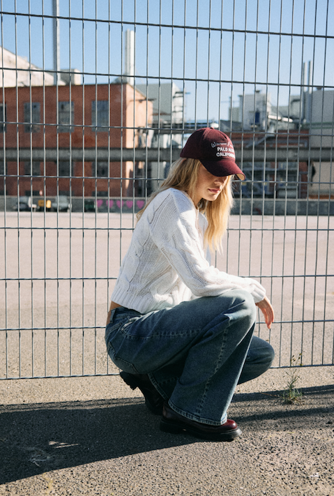 Noisy May Finn Cable Knit Sweater EGGNOG
