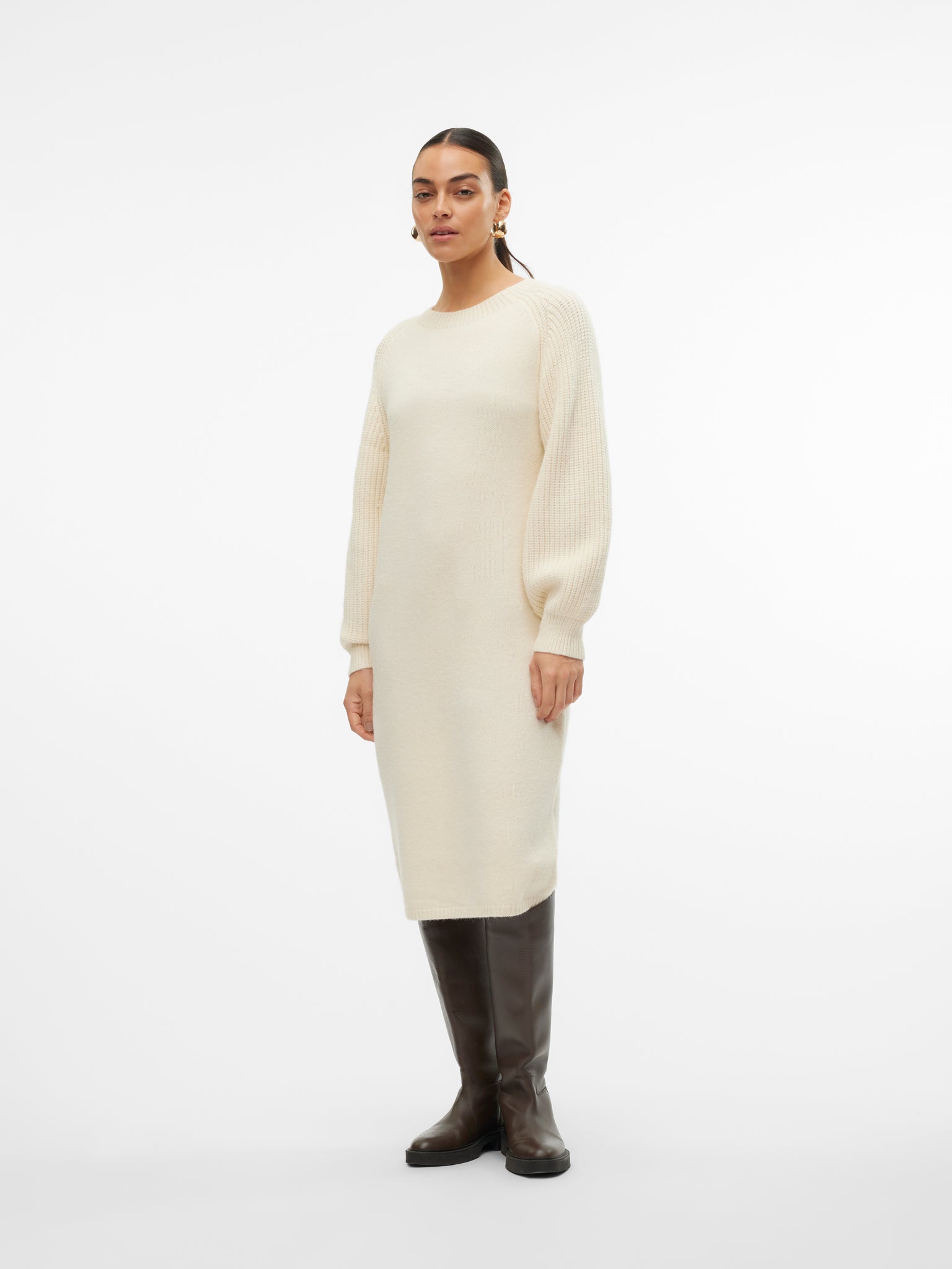 Vero Moda Enya Crew Neck Sweater Dress BIRCH