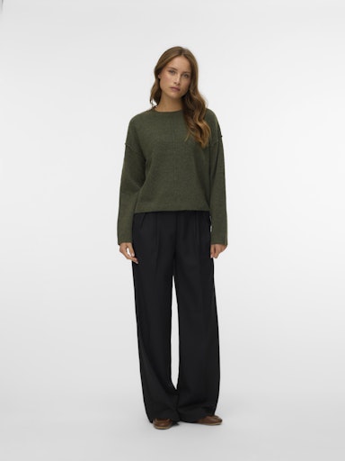 Vero Moda Besti O-Neck Pullover Sweater LEAF