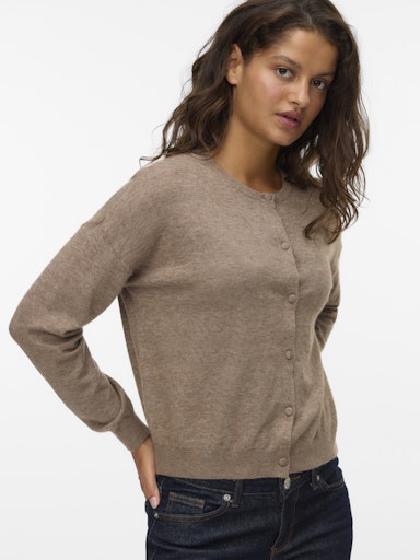 Vero Moda Marina O Neck Cardigan FOSSIL