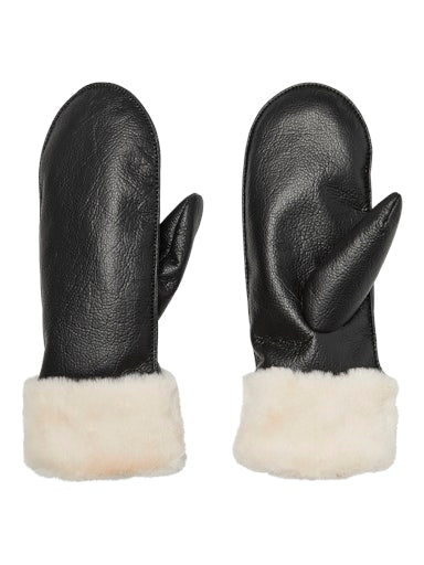 Vero Moda Mathilde Fur Trim Mittens BLK
