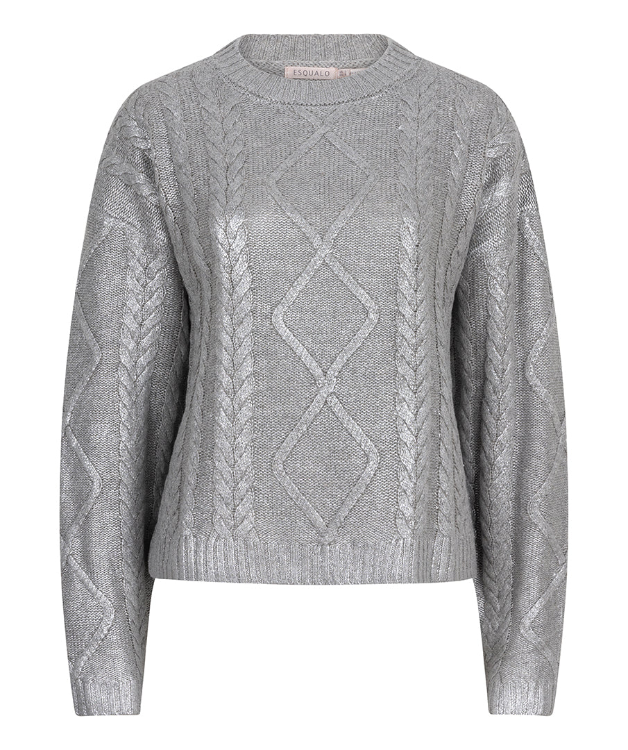 Esqualo Cable Knit Sweater SIL