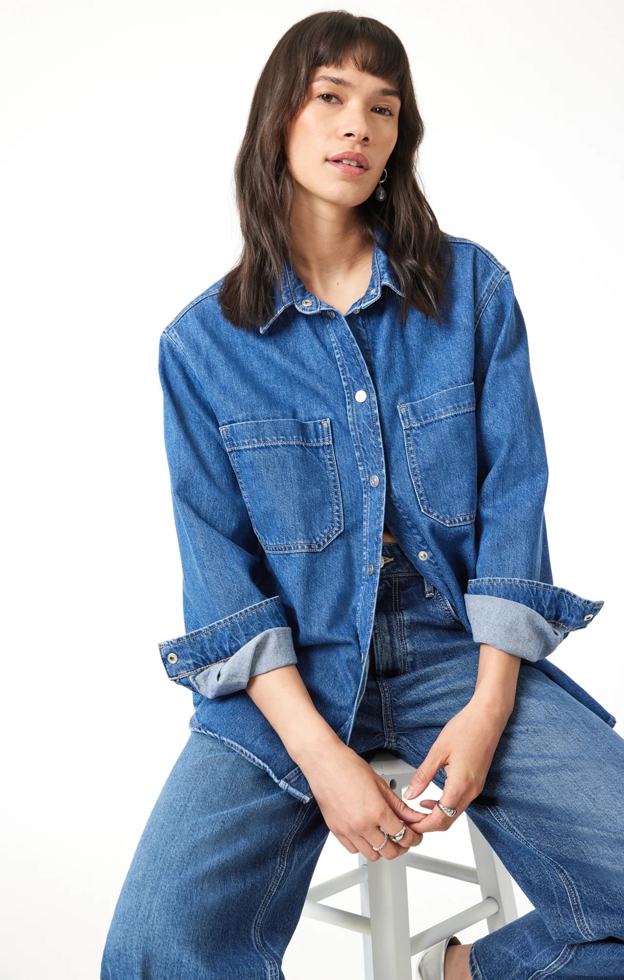 Mavi Alesta Boyfriend Denim Shirt CLASSIC BLUE