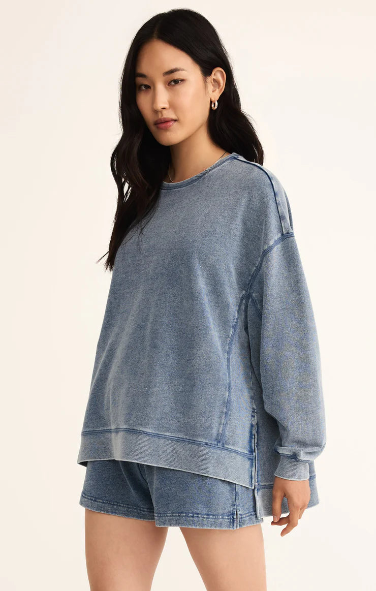 Z Supply Knit Denim Modern Weekender MED IND