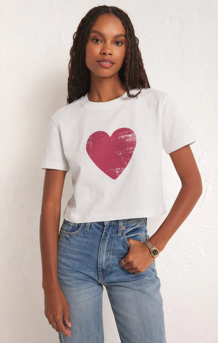 Z Supply You Are My Heart Tee WHT