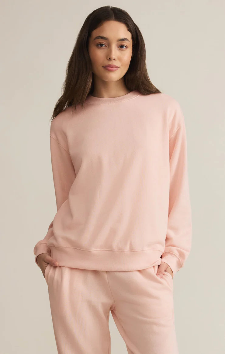 Z Supply Classic Boyfriend Sweatshirt PNK