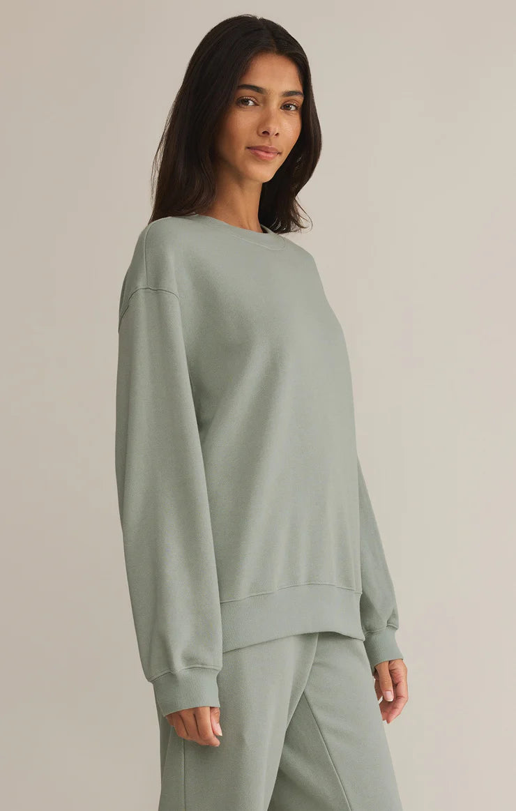 Z Supply Classic Boyfriend Sweatshirt SAGE