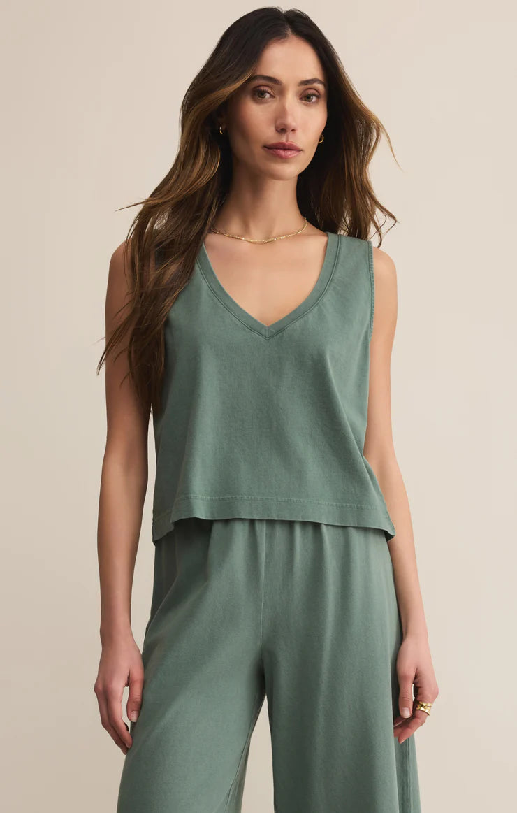 Z Supply Sloane V Neck Top HUNTER GRN