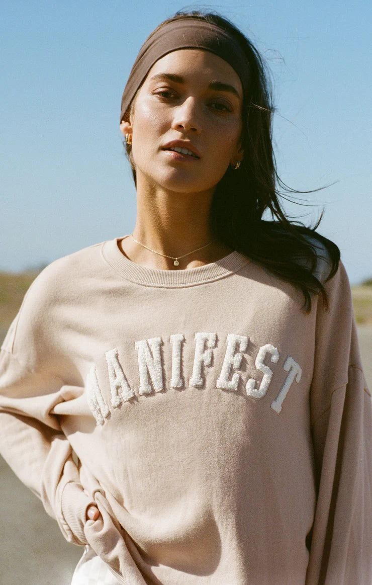 Z Supply Manifest Sunday Sweatshirt MUSHROOM