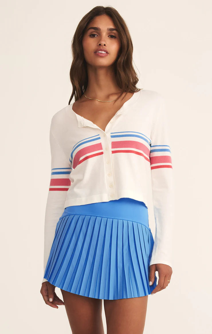 Z Supply Studio Stripe Cardigan WHT