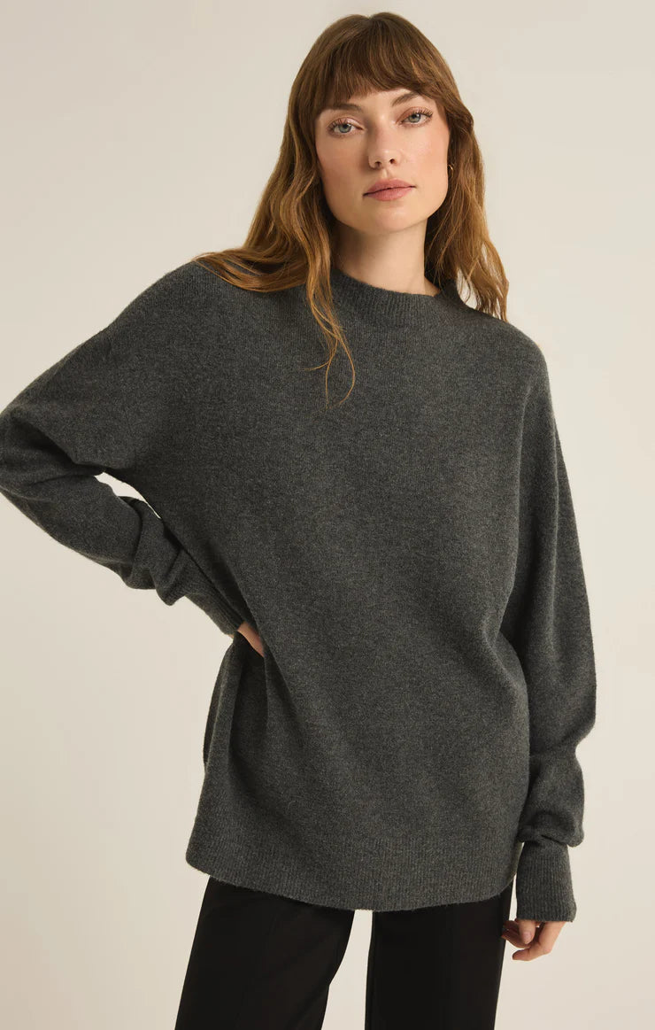 Z Supply Gia Crew Neck Sweater CHARCOAL