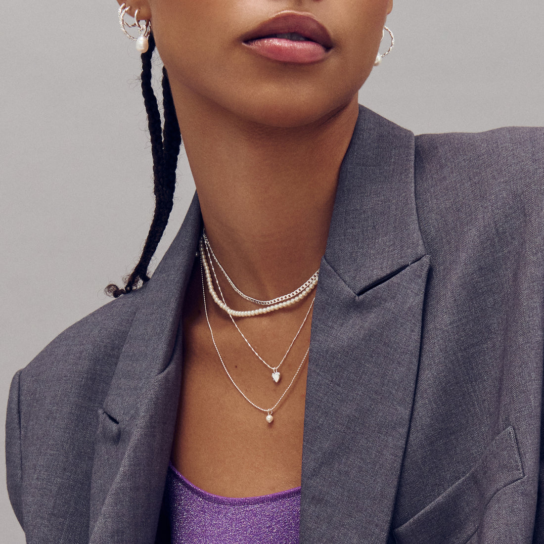 Pilgrim Baker 3 in 1 Set Necklace SILVER