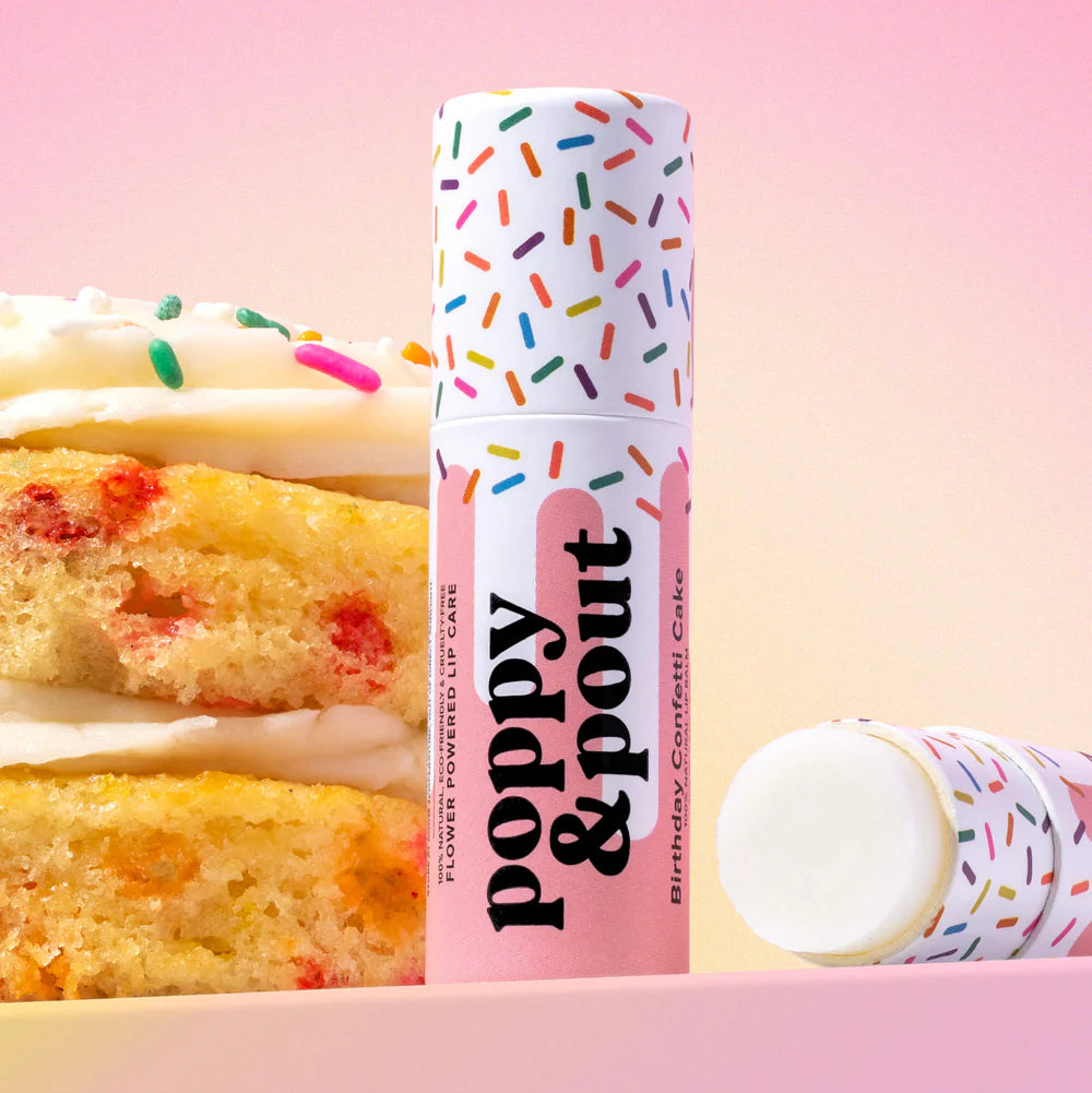 Poppy & Pout Birthday Confetti Cake Lip Balm