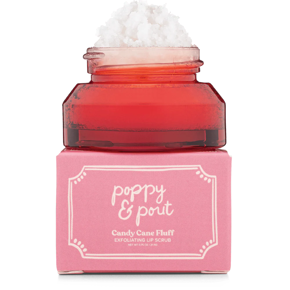 Poppy & Pout Holiday Candy Cane Fluff Lip Scrub