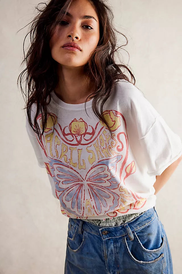 Free People We The Free Spring Showers Tee WHT