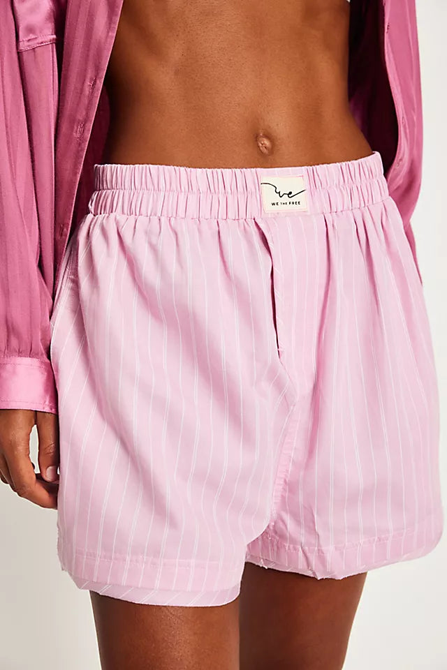 Free People Day To Day Boxer Shorts PNK COMBO