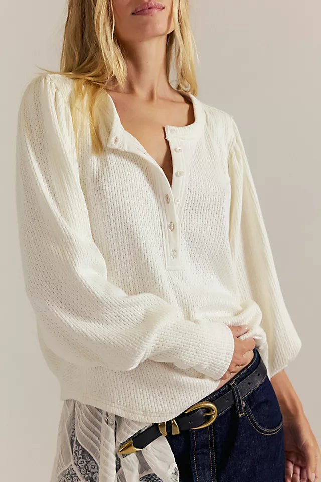 Free People Quinn Knit Top IVORY