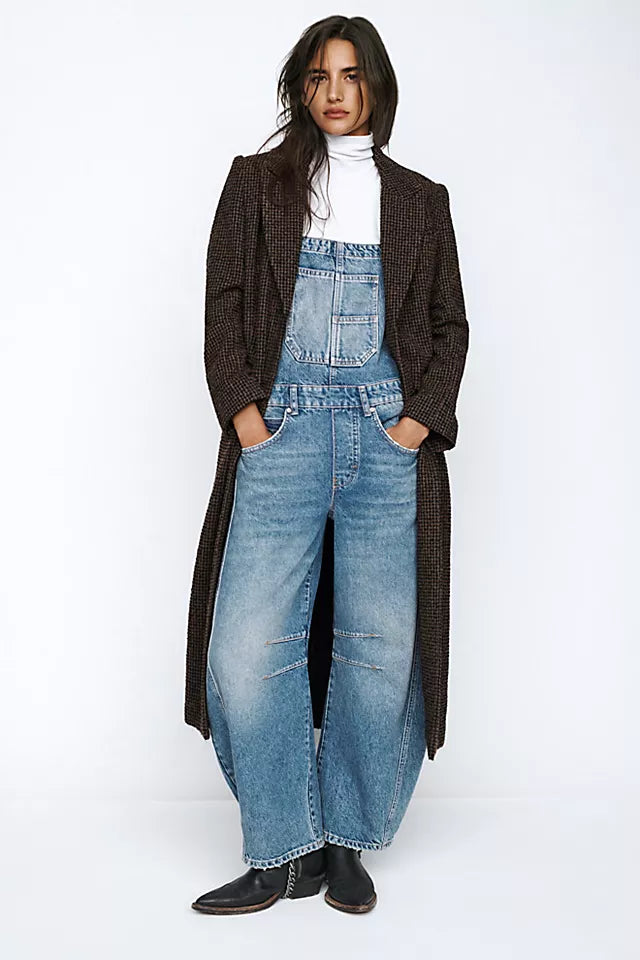 Free People Good Luck Barrel Overall ULTRA LIGHT BEAM