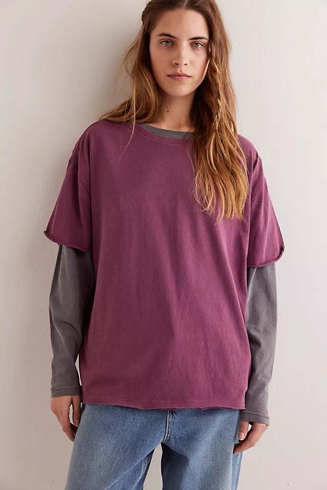 Free People WTF Nina Tee MAROON