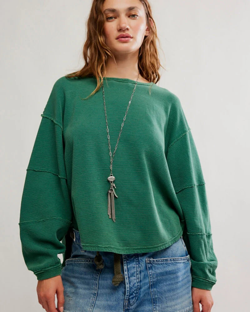 Free People WTF Total Eclipse Tee PINE FOREST