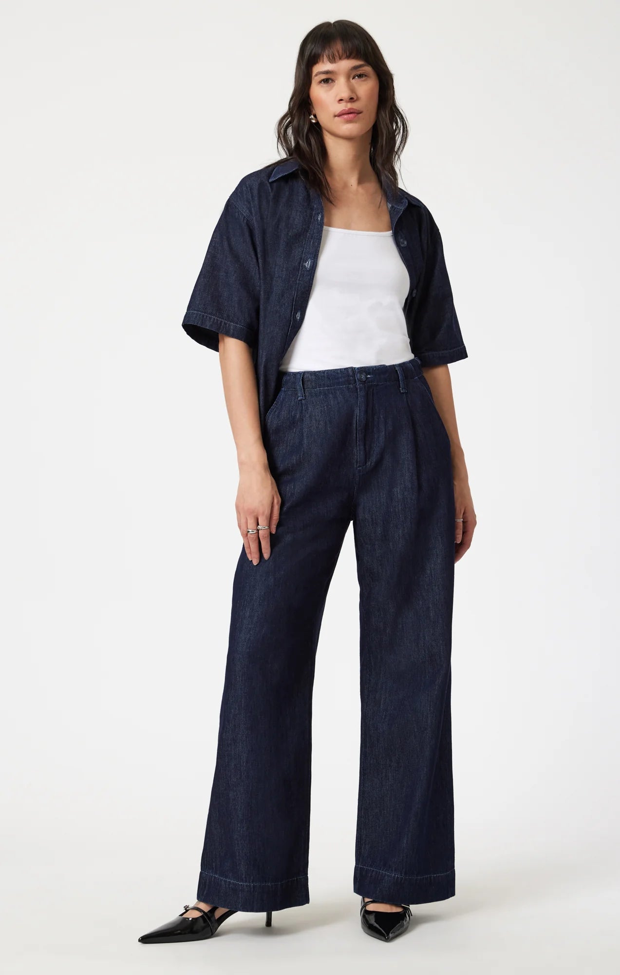 Mavi Jeans Pera Pleated Wide Leg Jean RINSE