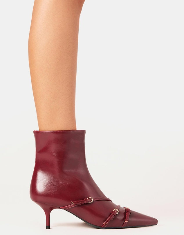 Billini Eros Pointy Toe Bootie RED SHINE
