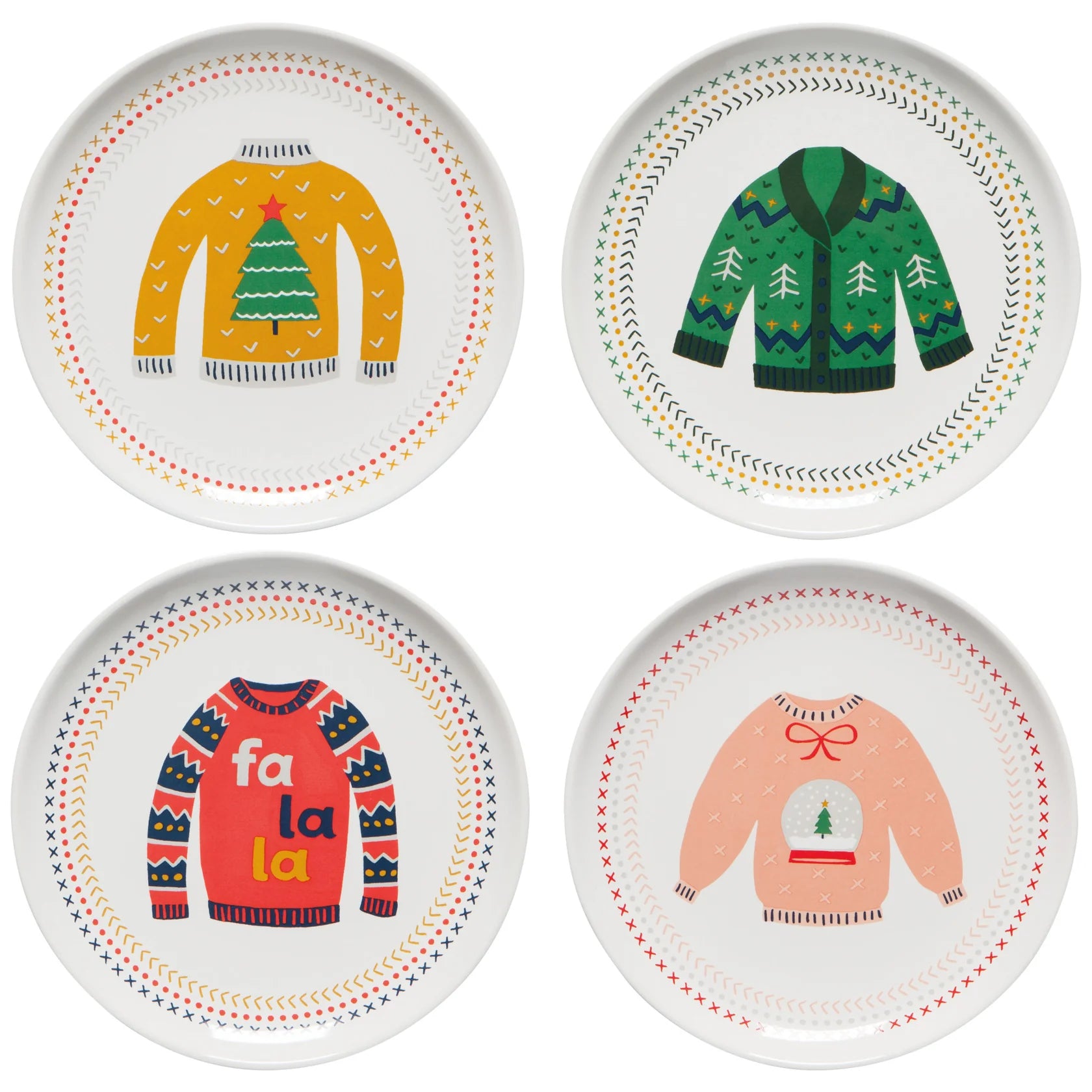 Danica Ugly Xmas Appie Plate Set of 4