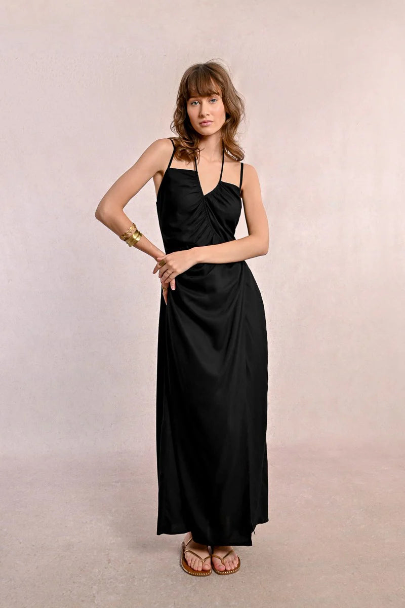Molly Bracken Long Asymmetrical Dress BLK