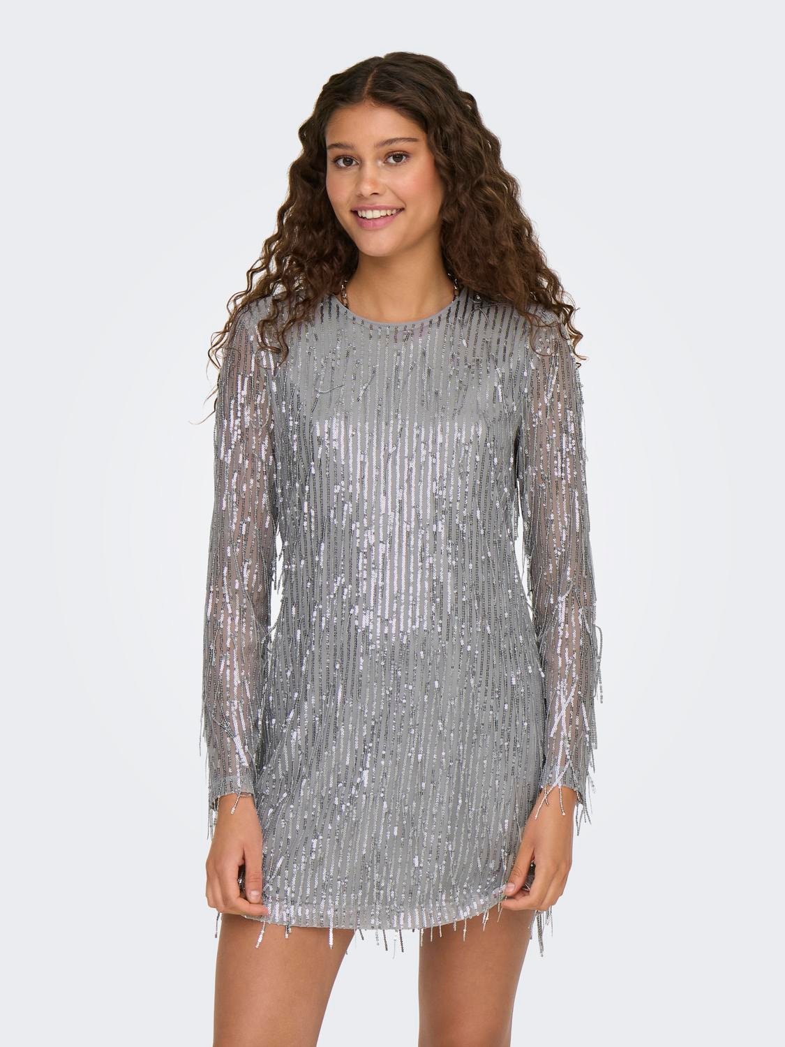 ONLY Anika Spacy Long Sleeve Sequin Dress