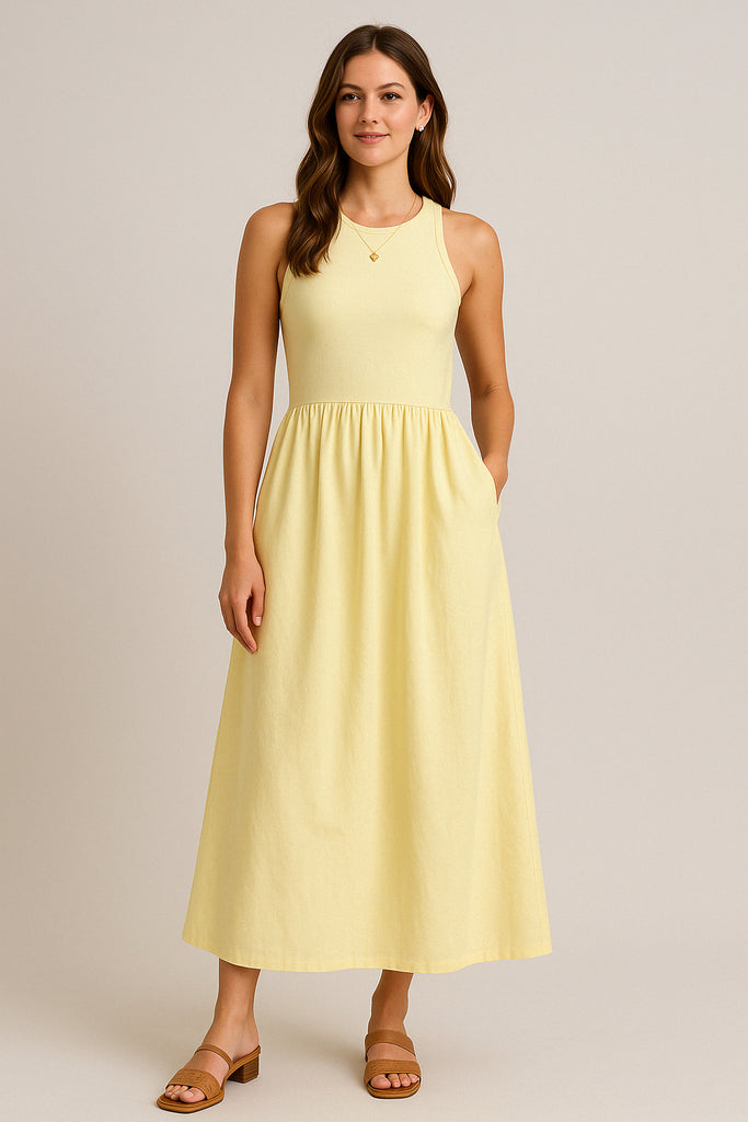 RD Style Kamalia Racer Tank Midi Dress YEL