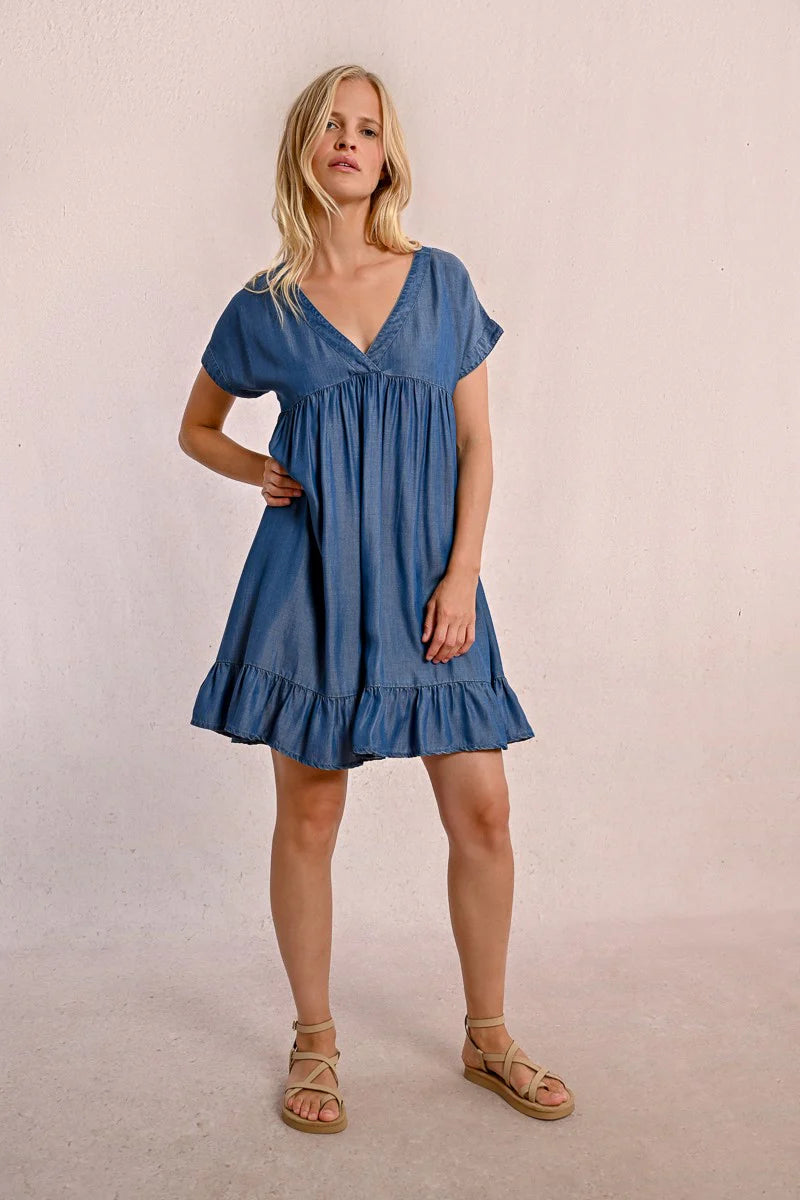 Molly Bracken Lyocell Babydoll Dress DNM BLU