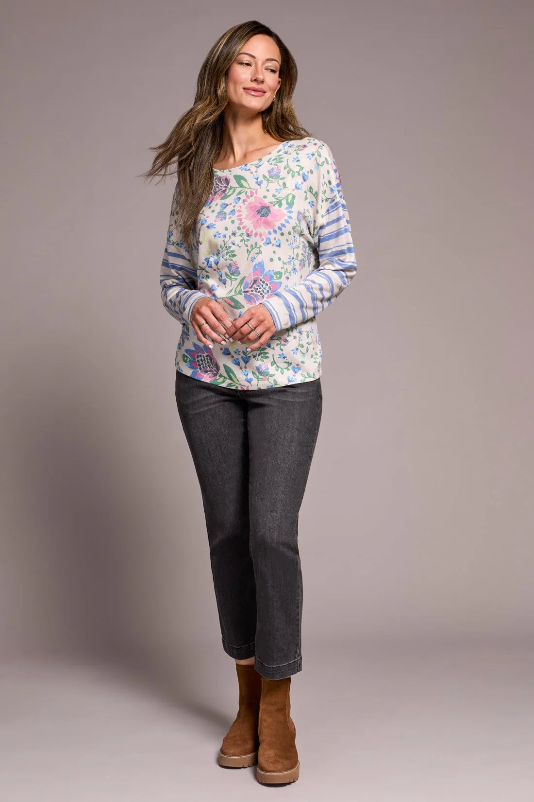 Tribal Fuzzy Soft Crew Neck Combo CHERRY/PINK
