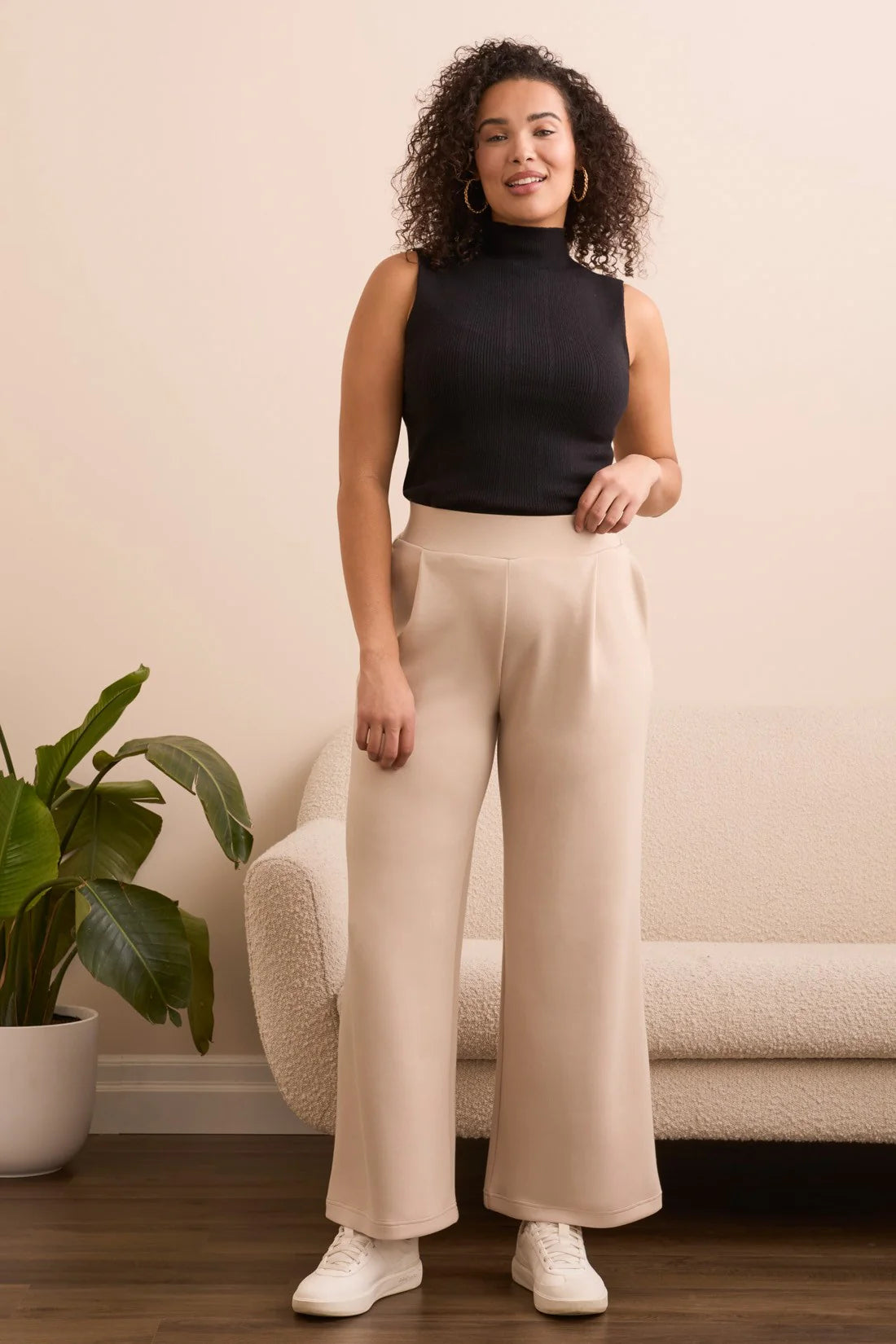 Tribal Techno Lux Wide Leg Pull-On Pants FOSSIL