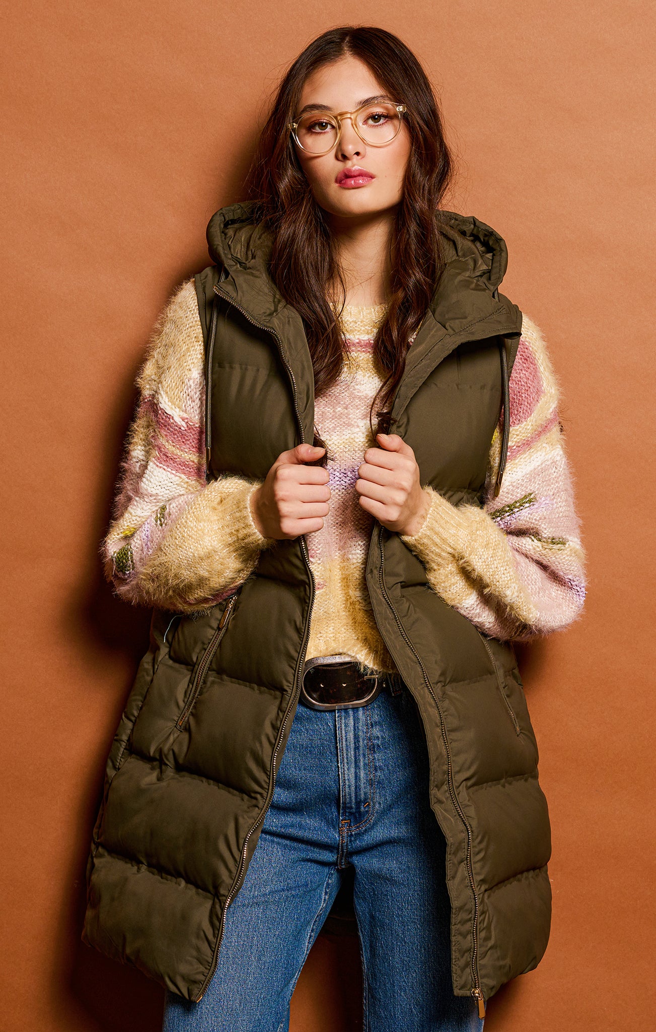 Dex Hooded Puffer Vest ARMY GRN